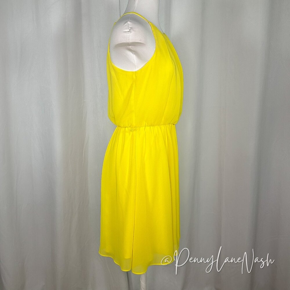 BCX Yellow Chiffon Halter Neck Mini Dress - Picture 3 of 11